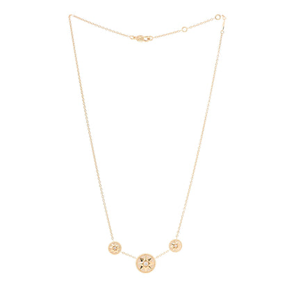 Christian Dior 18K Yellow Gold Diamond Mother of Pearl Rose Des Vents 3-Station Necklace 3 of 6