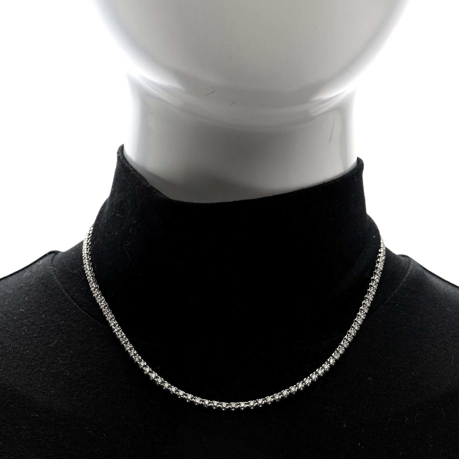 Parker & West by FASHIONPHILE 14K White Gold Diamond 4.96ctw Tennis Necklace 2 of 6