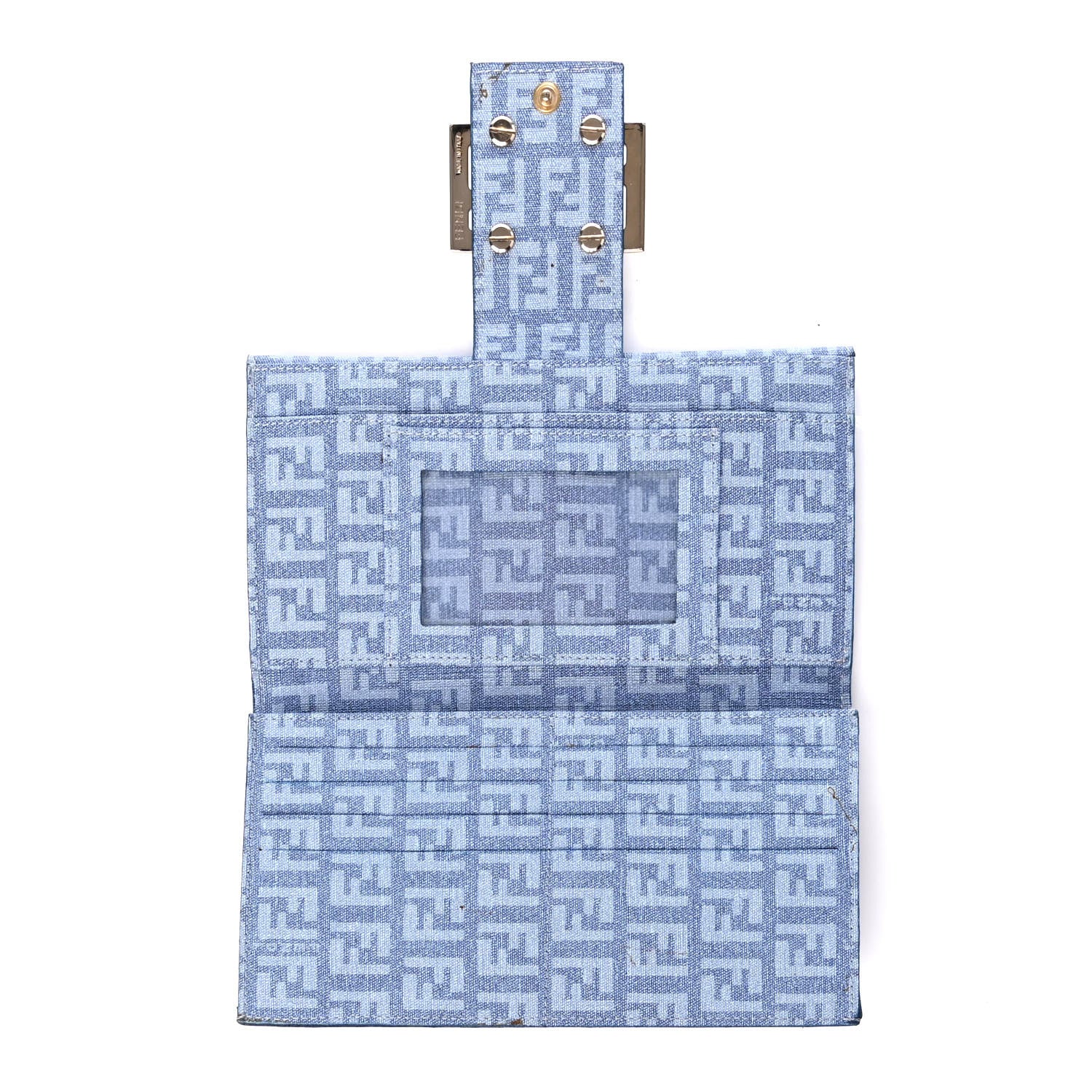 Fendi Zucchino Spalmati Forever Continental Wallet Celeste 5 of 9
