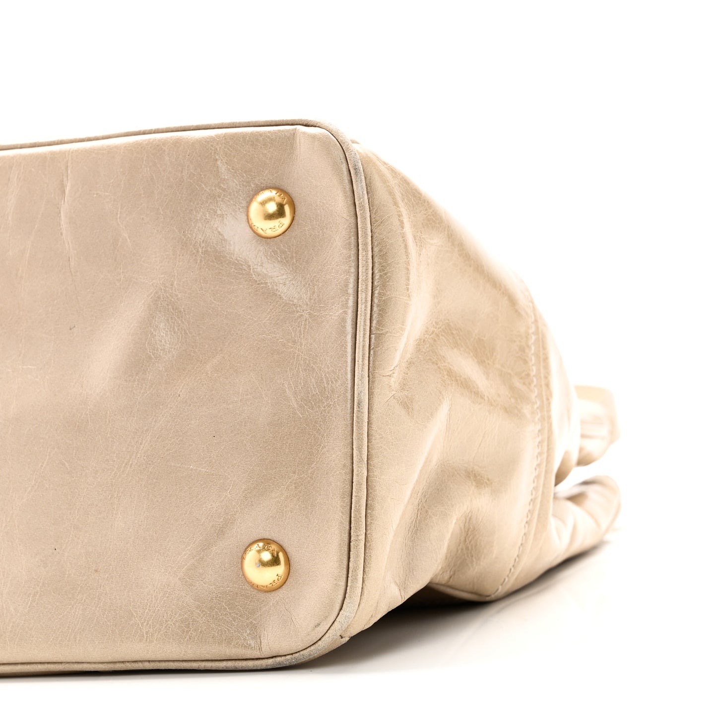 Vitello Shine Shopping Satchel Pomice