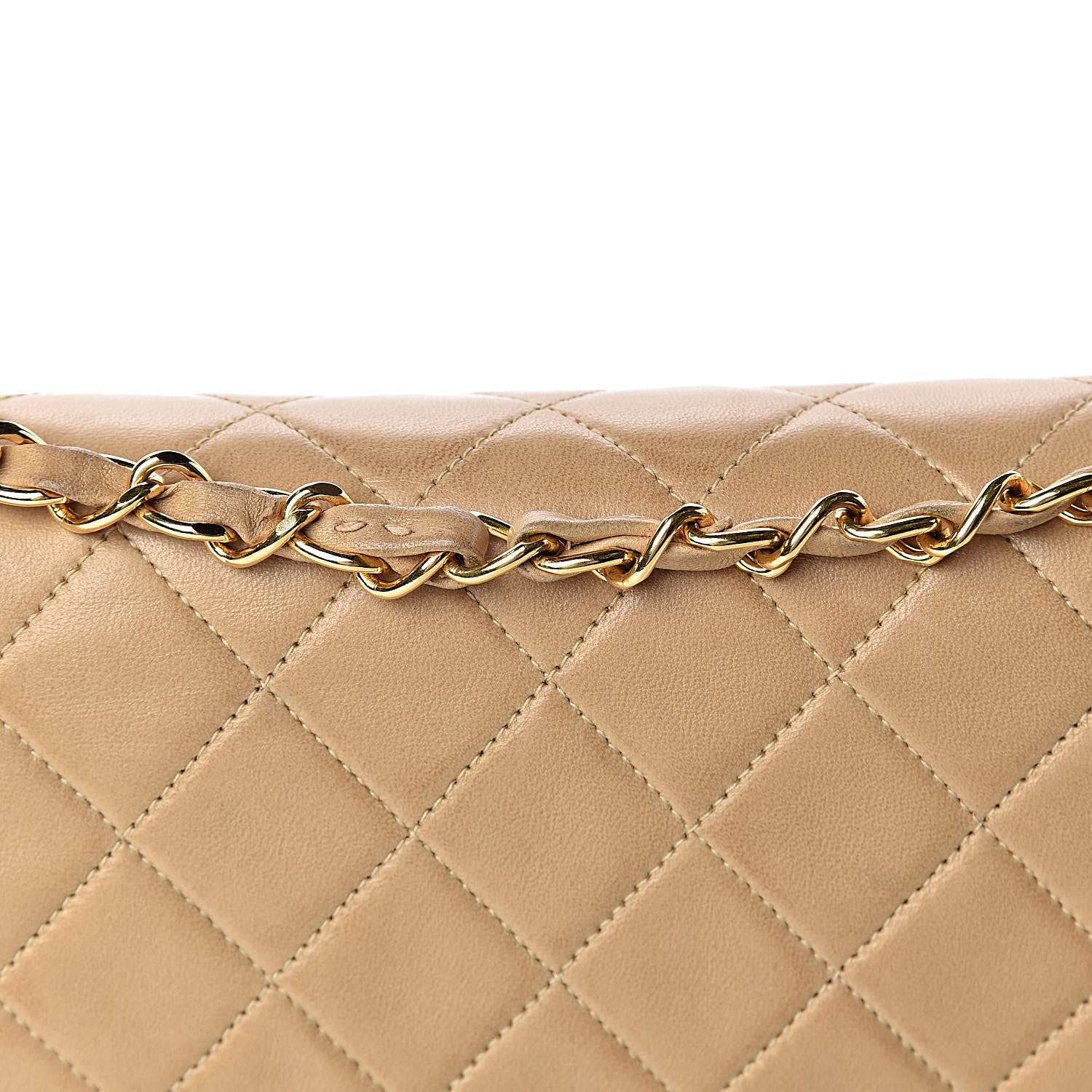 Chanel Lambskin Quilted Medium Double Flap Beige 15 of 16