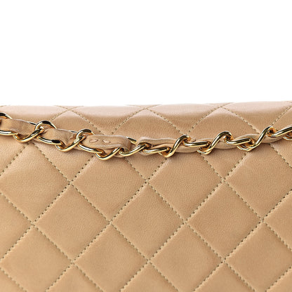 Chanel Lambskin Quilted Medium Double Flap Beige 15 of 16