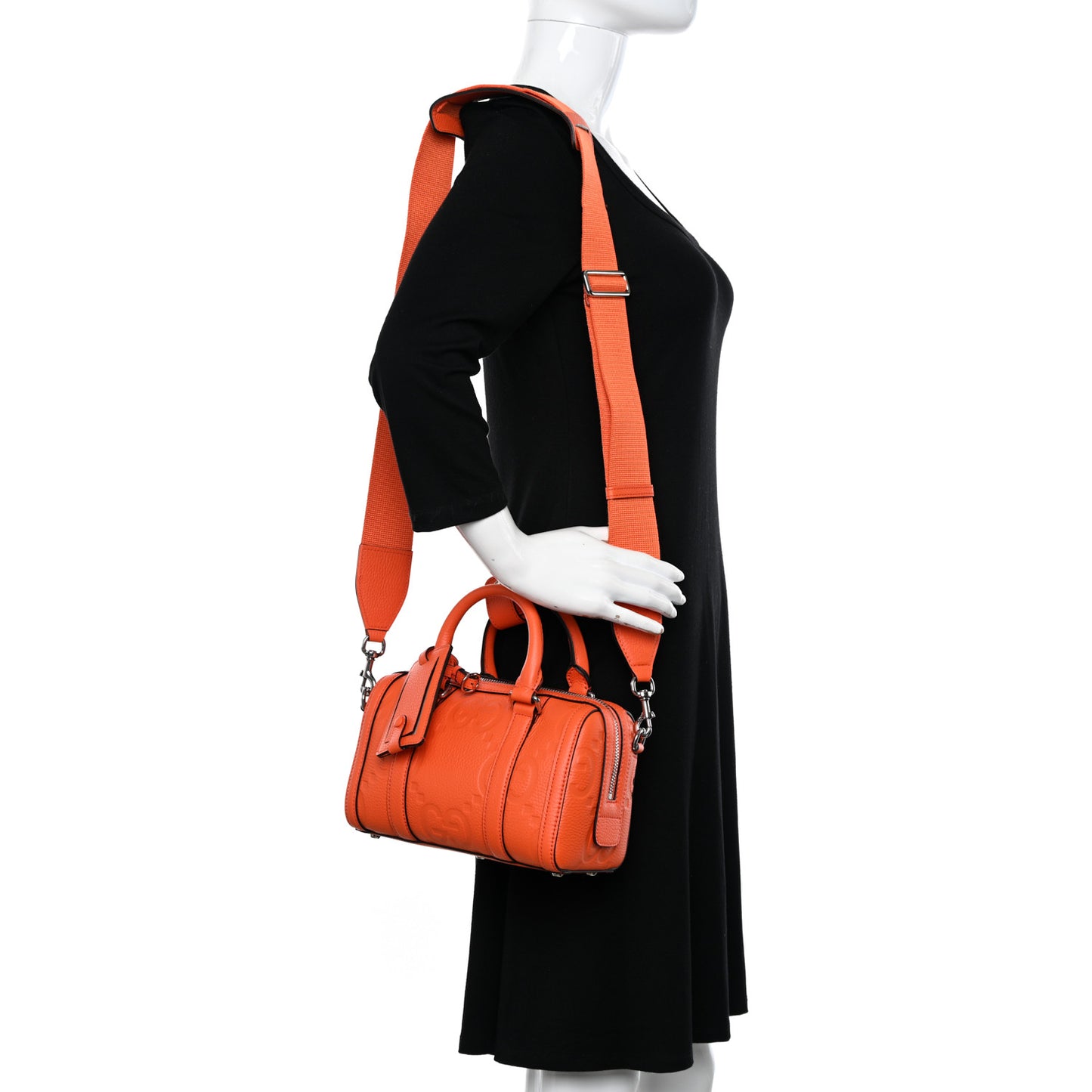 Piuma Calfskin Jumbo GG Embossed Mini Duffle Bag Good Orange