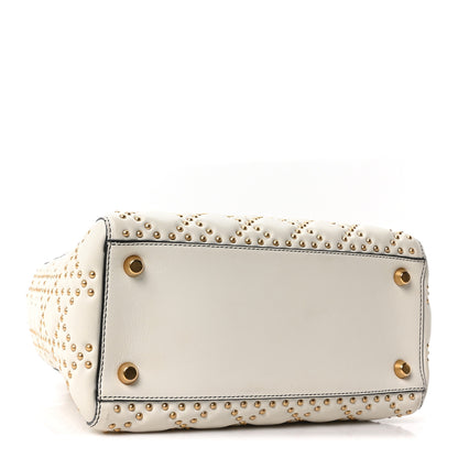 Christian Dior Calfskin Cannage Studded Medium Supple Lady Dior White 4 of 10