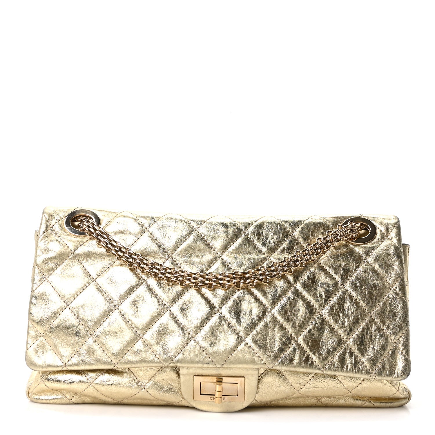 Chanel Metallic Aged Calfskin Quilted 2.55 Reissue 227 Flap Gold 1 of 10