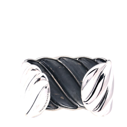 David Yurman Sterling Silver Wide Sculpted Cable Cuff Bracelet 3 of 5