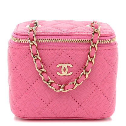 Chanel Caviar Quilted Mini Vanity Case With Chain Pink 1 of 10