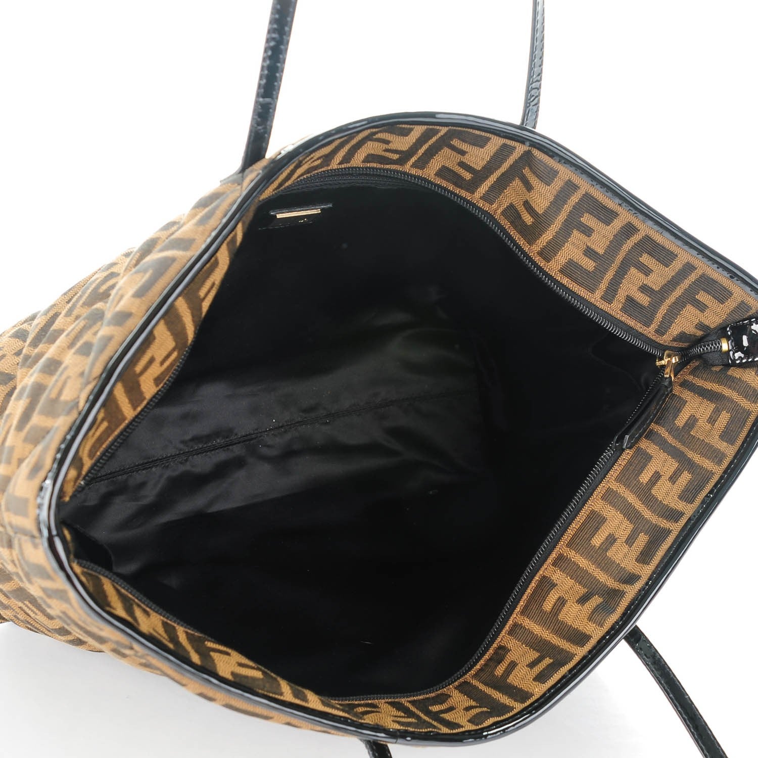 Fendi Zucca Quilted Medium Roll Tote Tobacco Black 5 of 7