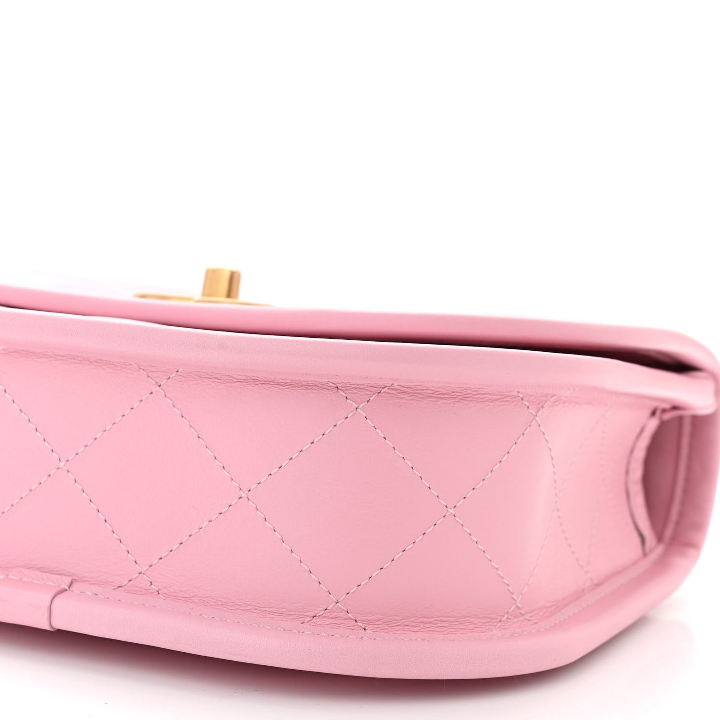 Calfskin Quilted Small Messenger Flap Pink