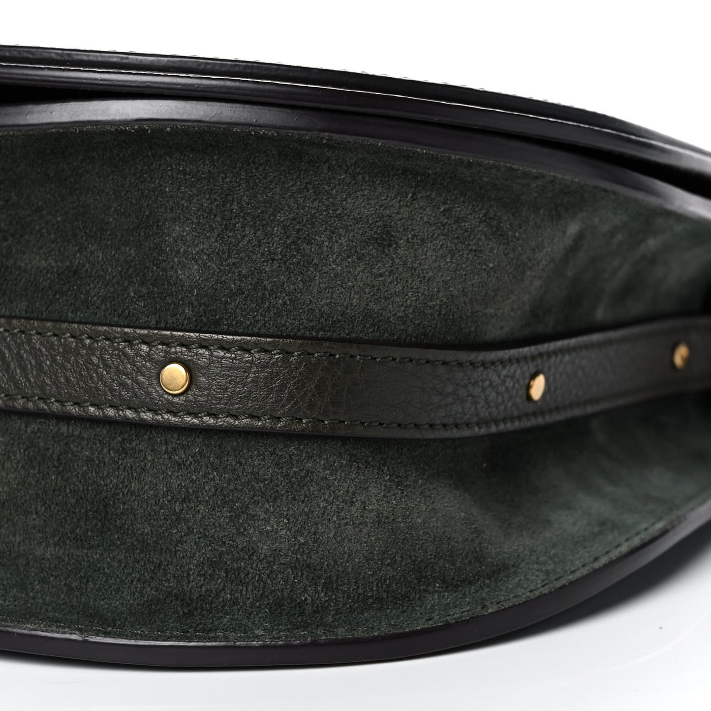 Calfskin Suede Medium Nile Bracelet Bag Black
