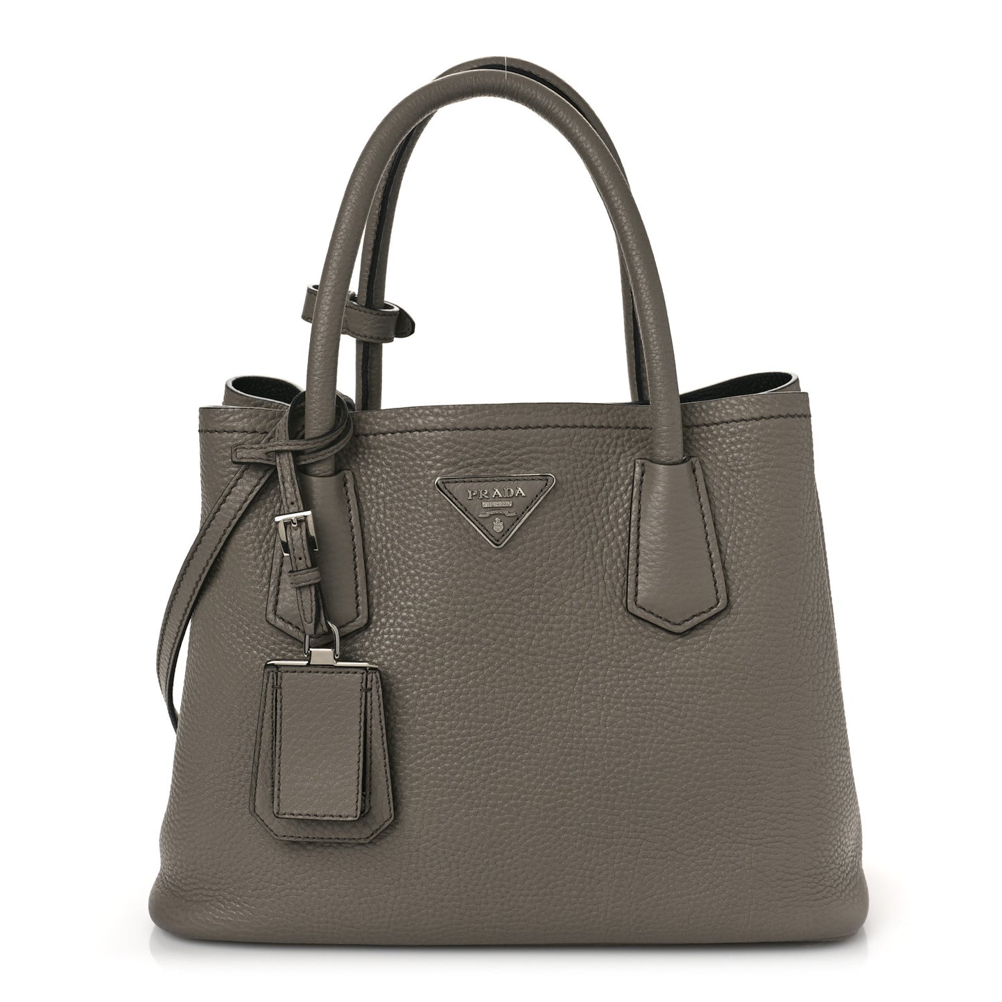 Vitello Daino Small Double Bag Argilla Black