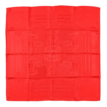 Hermes Silk Carre Foulard Tatersale Scarf 90 Rouge Vif 1 of 3