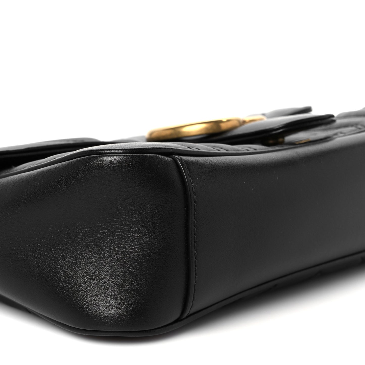 Calfskin Matelasse Small GG Marmont Shoulder Bag Black