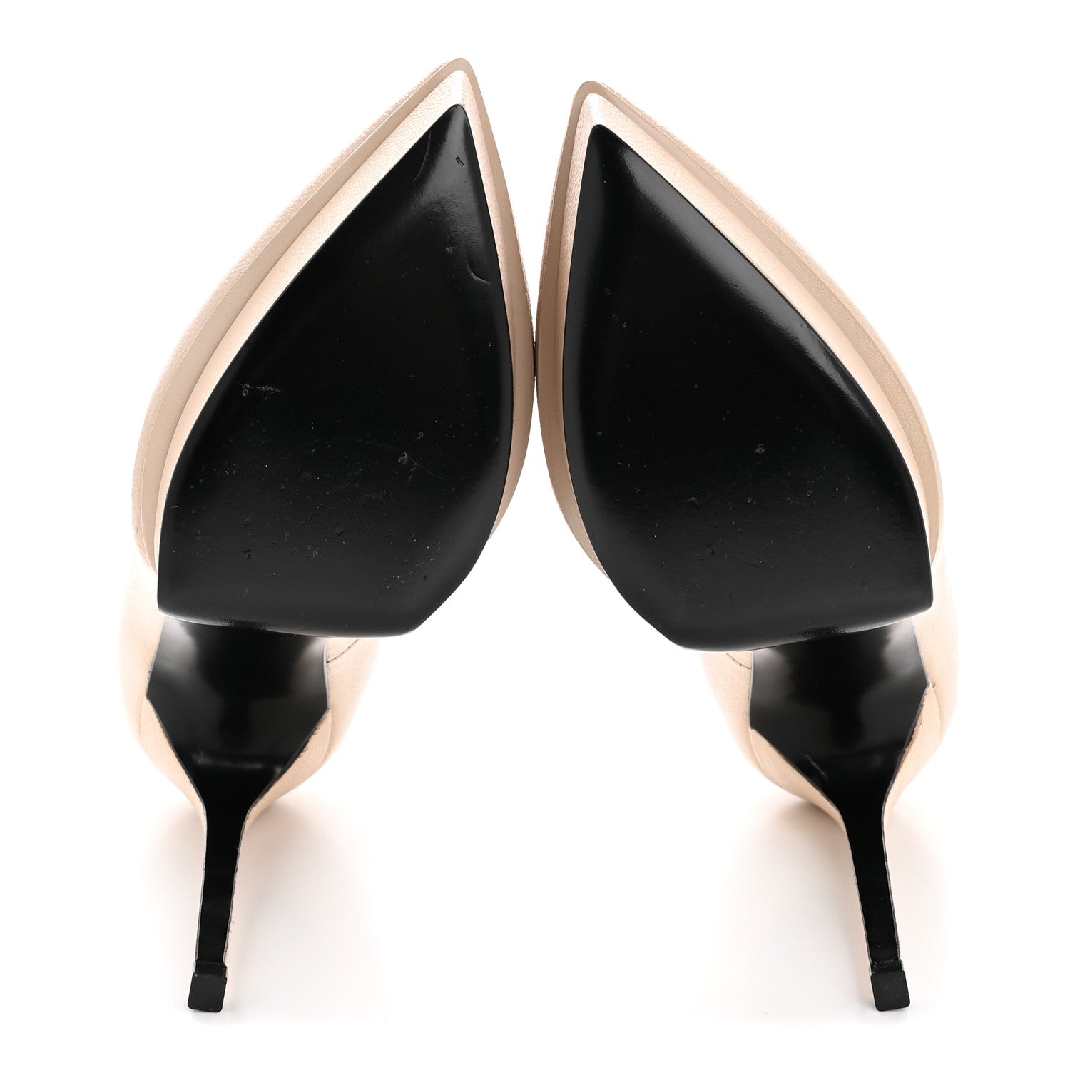 Saint Laurent Pebbled Patent Calfskin Janis 105 Platform Pumps 37 Nude 6 of 12