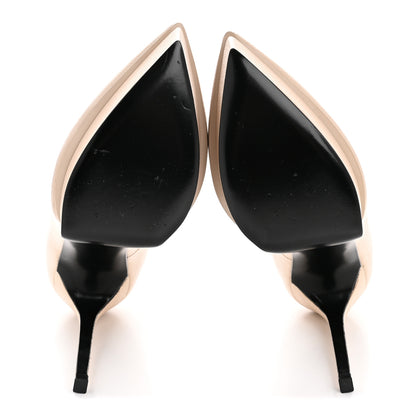 Saint Laurent Pebbled Patent Calfskin Janis 105 Platform Pumps 37 Nude 6 of 12