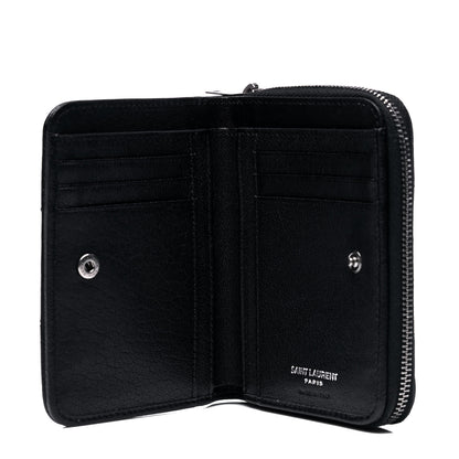 Saint Laurent Lambskin Matelasse Chevron Monogram Compact Wallet Black 3 of 5