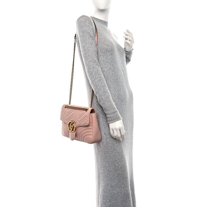 Gucci Calfskin Matelasse Medium GG Marmont Shoulder Bag Perfect Pink 2 of 11