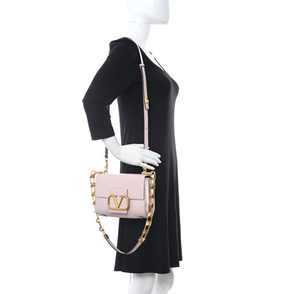 Valentino Garavani Textured Calfskin Stud Sign Shoulder Bag Rose Quartz 2 of 10