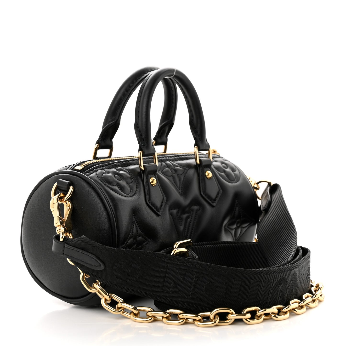 Calfskin Bubblegram Papillon BB Black