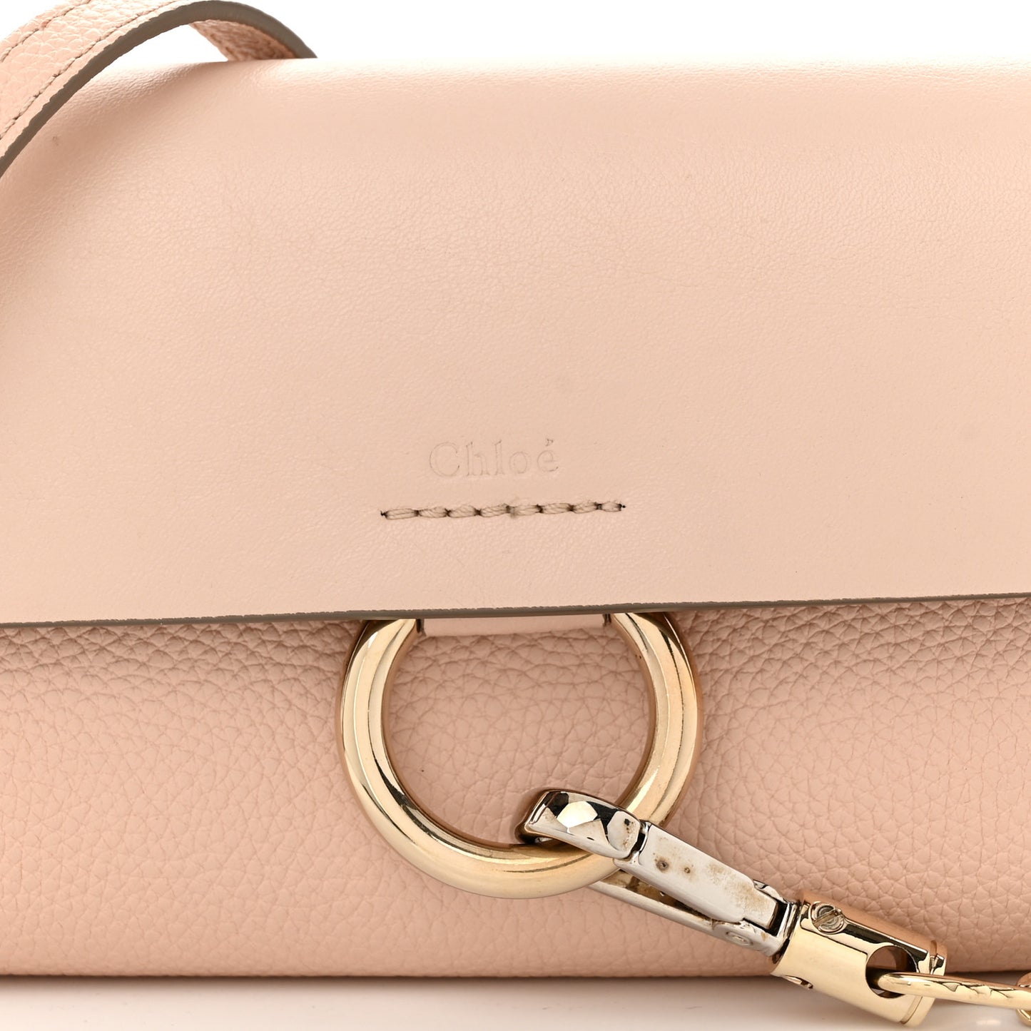 Calfskin Mini Faye Shoulder Bag Cement Pink