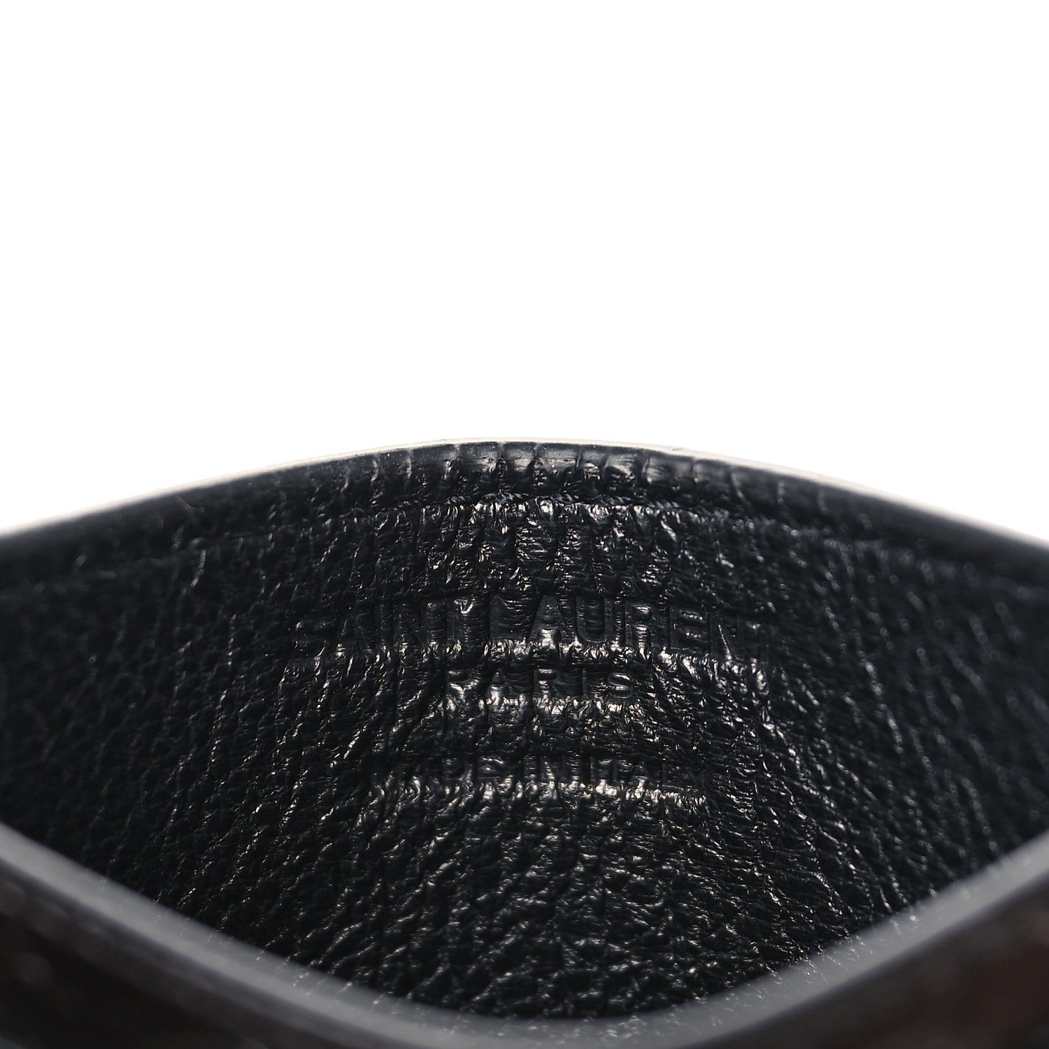 Saint Laurent Calfskin Crocodile Embossed Card Case Black 6 of 6