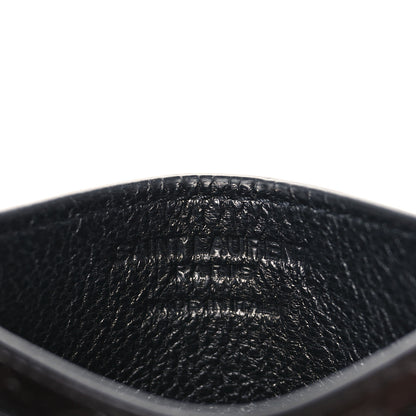 Saint Laurent Calfskin Crocodile Embossed Card Case Black 6 of 6