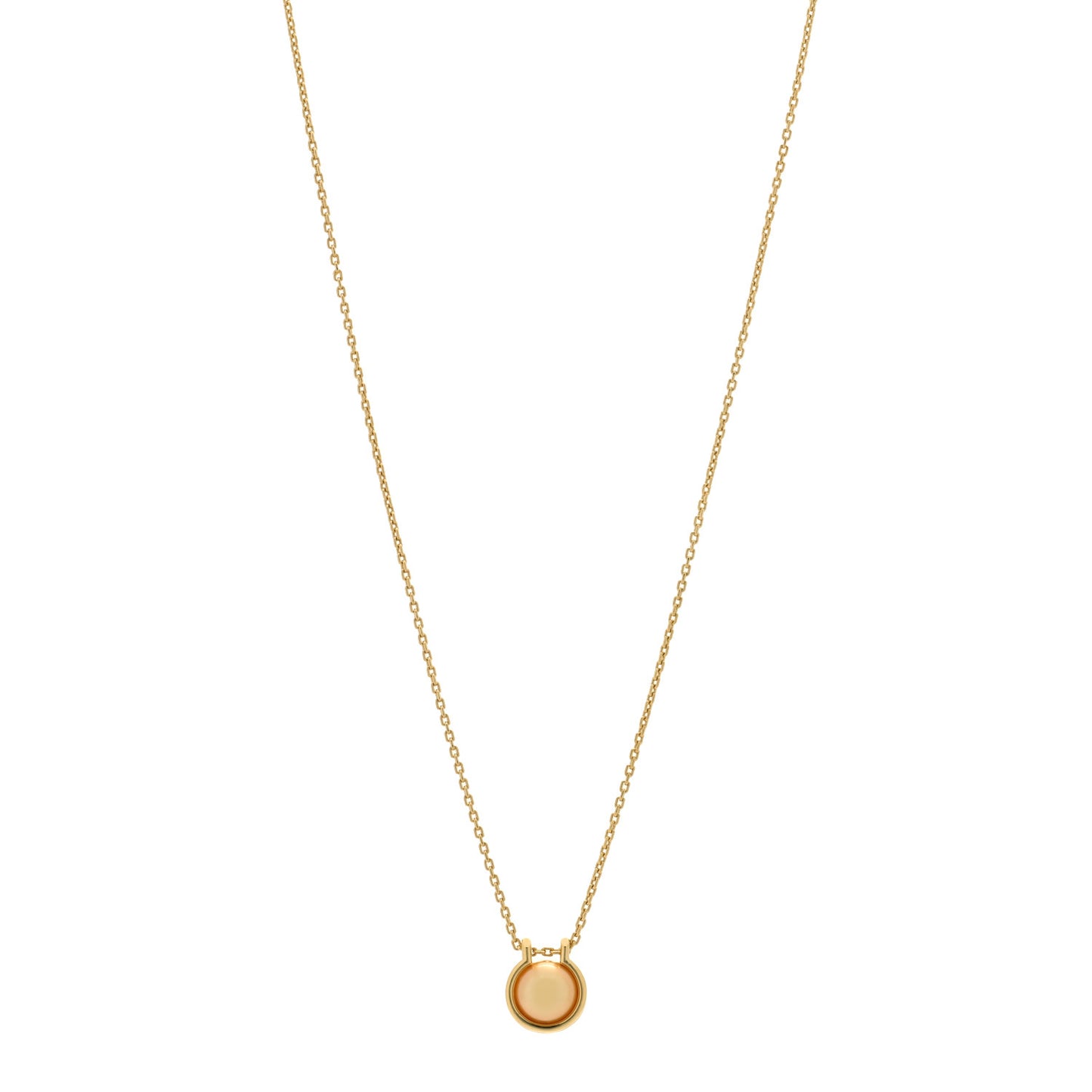 18K Yellow Gold Golden South Sea Pearl HardWear Link Pendant Necklace
