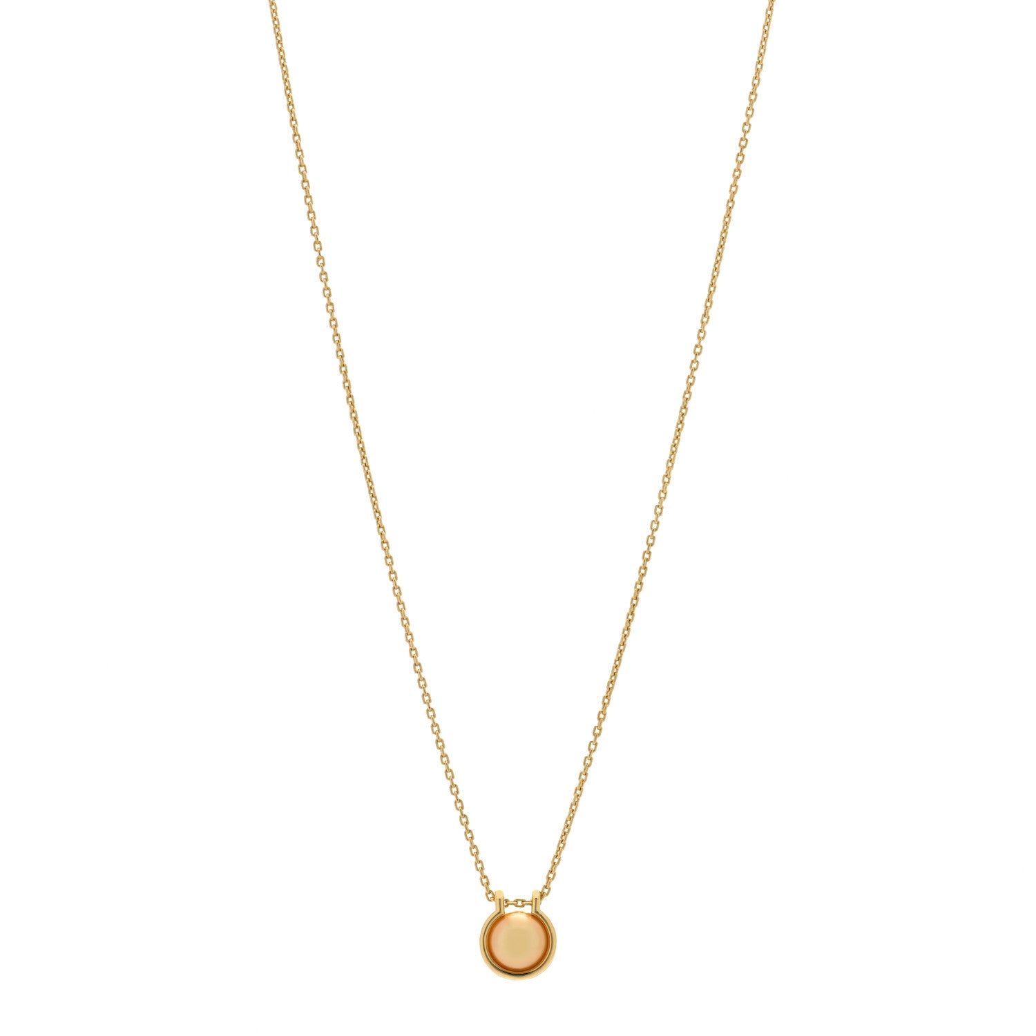 Tiffany 18K Yellow Gold Golden South Sea Pearl HardWear Link Pendant Necklace 1 of 3