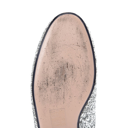 Gucci Glitter Womens Princetown Slippers 40 Silver 10 of 12