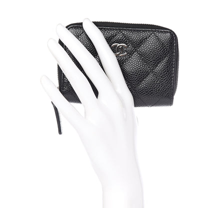 Chanel Caviar Quilted Zip Coin Purse Black 2 of 8