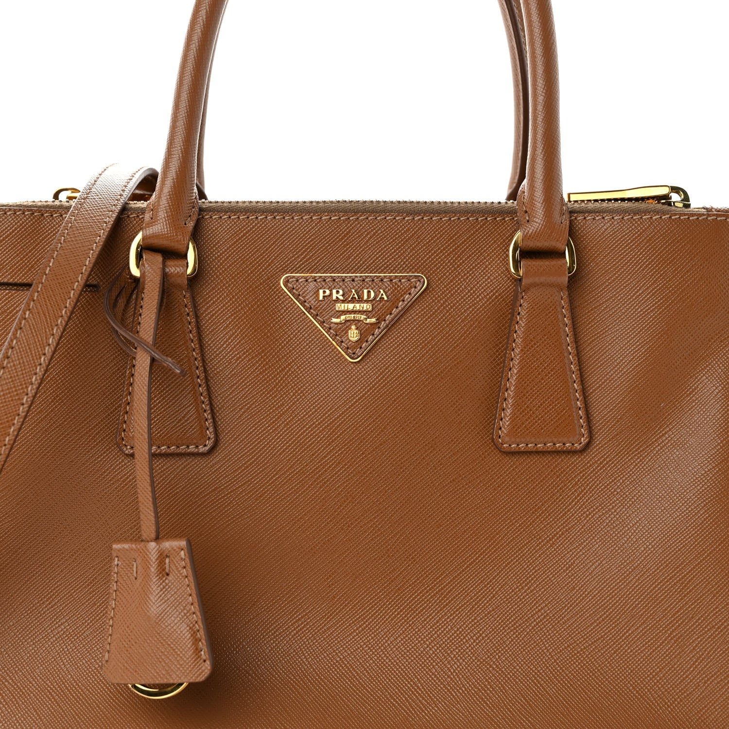 Prada Saffiano Small Galleria Double Zip Tote Caramel 7 of 11