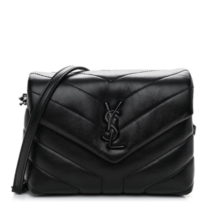 Saint Laurent Calfskin Y Quilted Monogram Toy Loulou Crossbody Bag Black 1 of 8