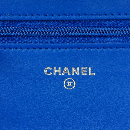 Chanel Lambskin Quilted Wallet On Chain WOC Bright Blue 6 of 8