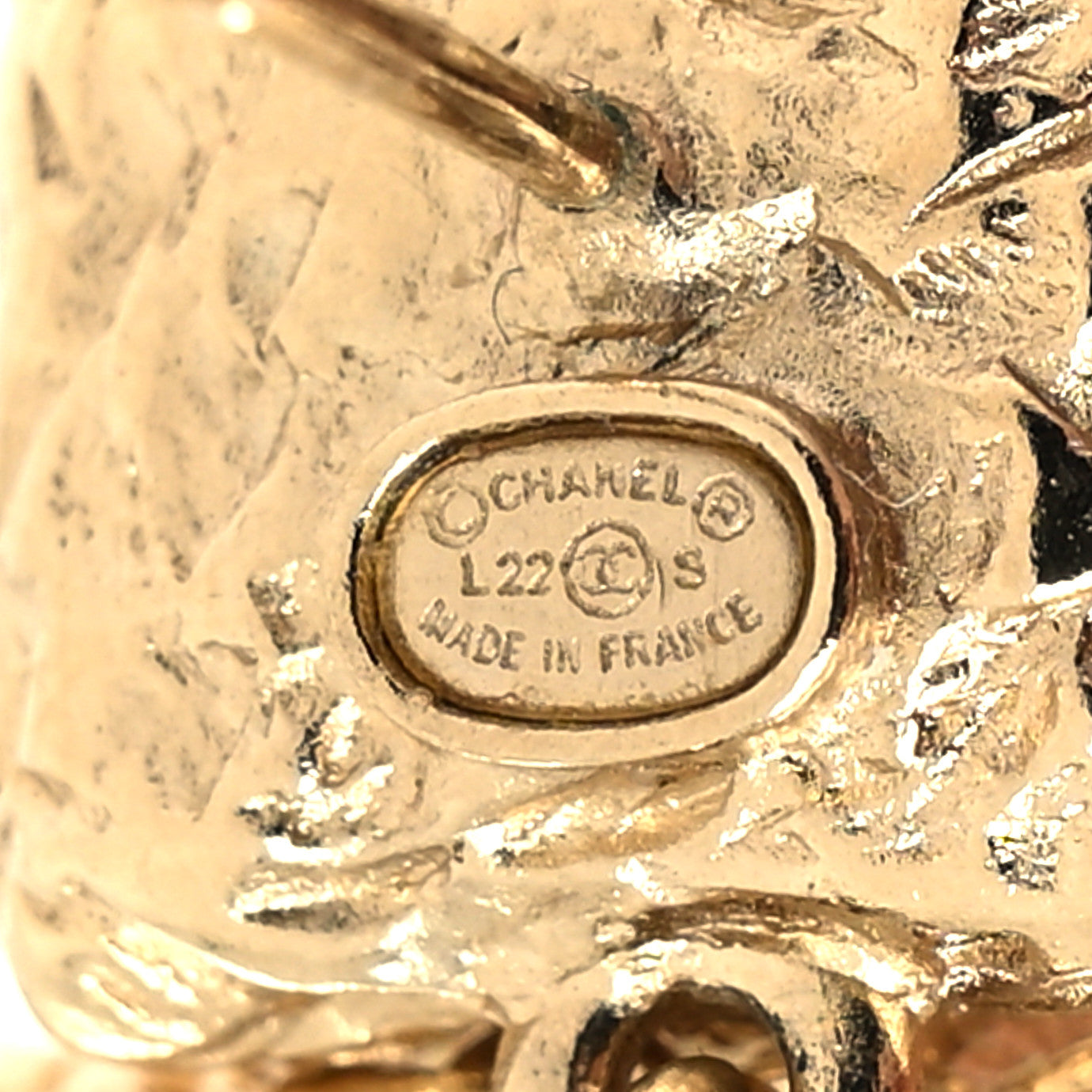 Chanel Metal Crystal CC Drop Earrings Gold 4 of 4