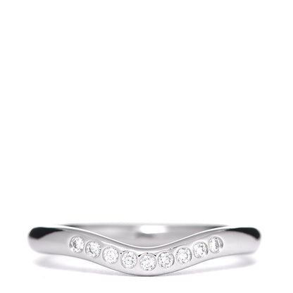 Tiffany Platinum Diamond Elsa Peretti Curved Wedding Band Ring 48 4.5 1 of 3