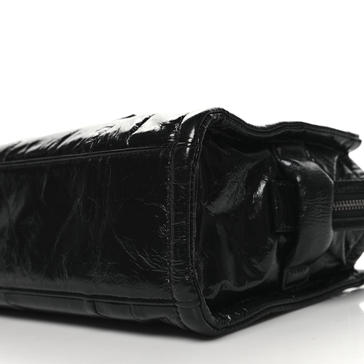 Marc Jacobs Shiny Crinkled Calfskin Small The Tote Bag Black 9 of 9