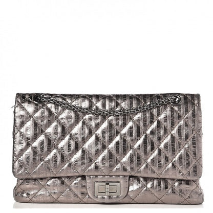 Chanel Metallic Calfskin Striped 2.55 Reissue 227 Silver 1 of 18