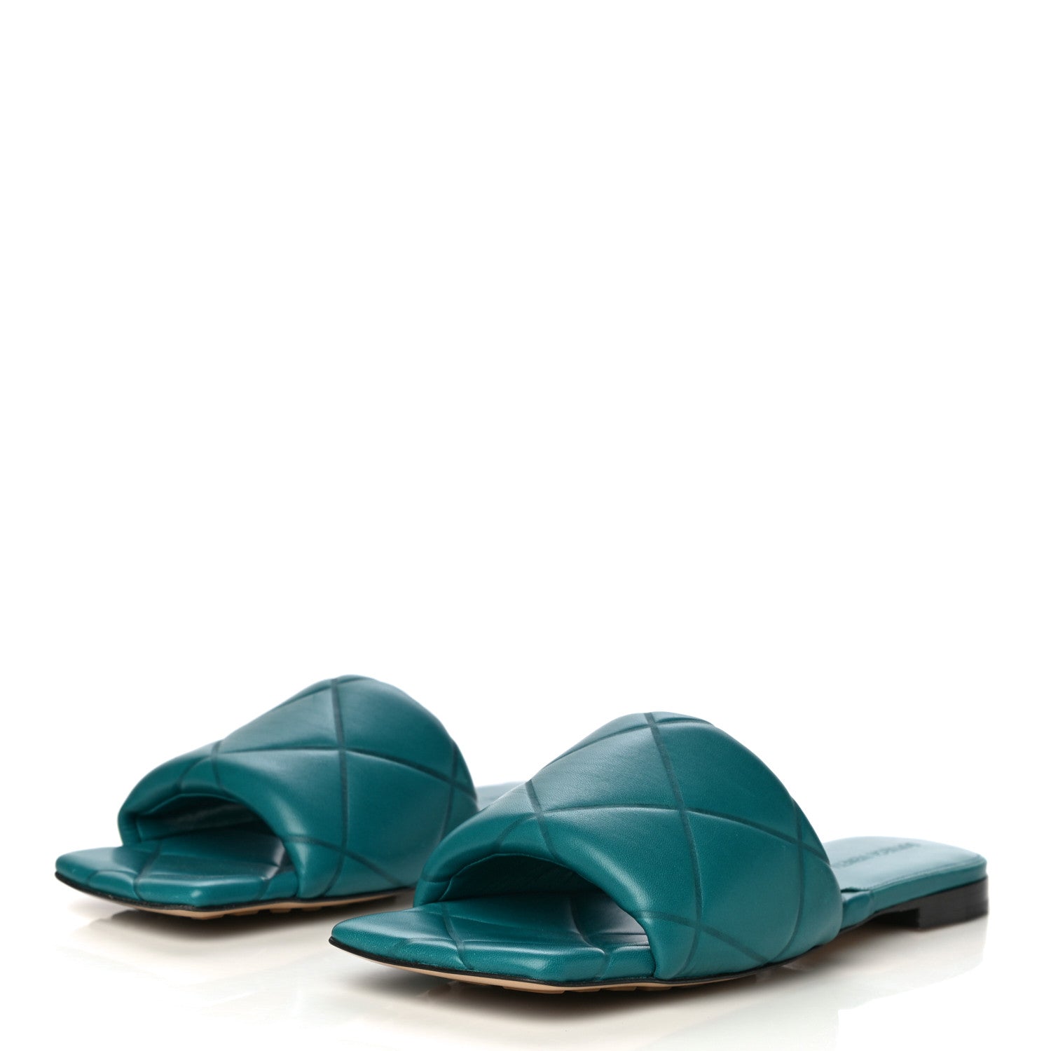 Bottega Veneta Nappa Quilted Rubber Lido Flat Sandals 39.5 Duck Green 8 of 17