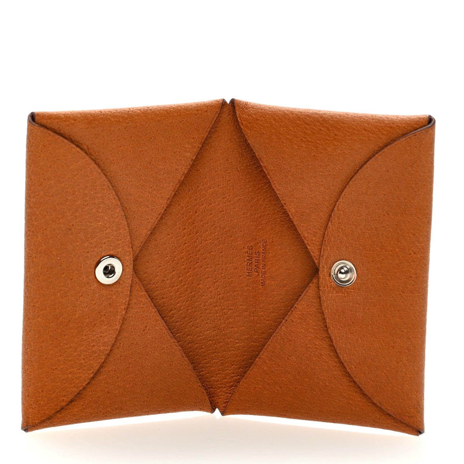 Hermes Peau Porc Calvi Card Case Toffee 5 of 6