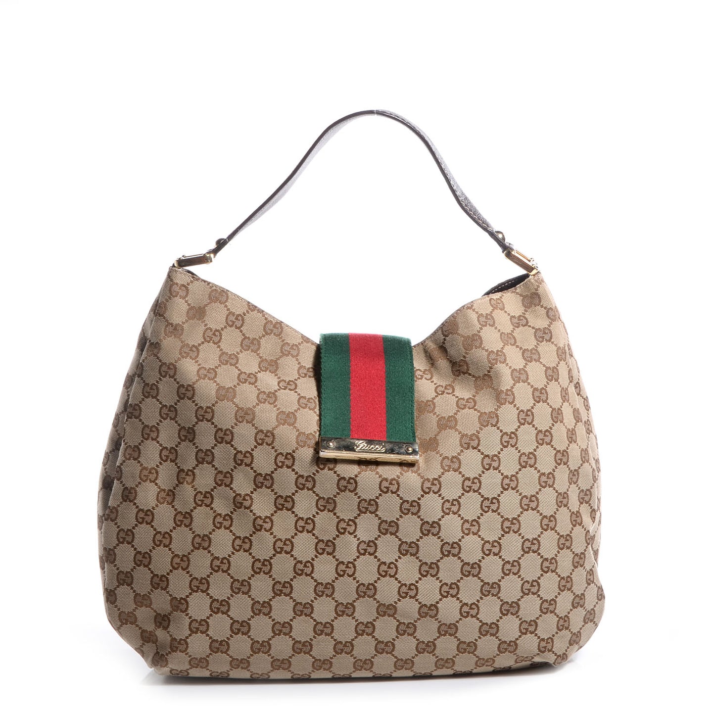 Monogram New Ladies Web Large Hobo Brown