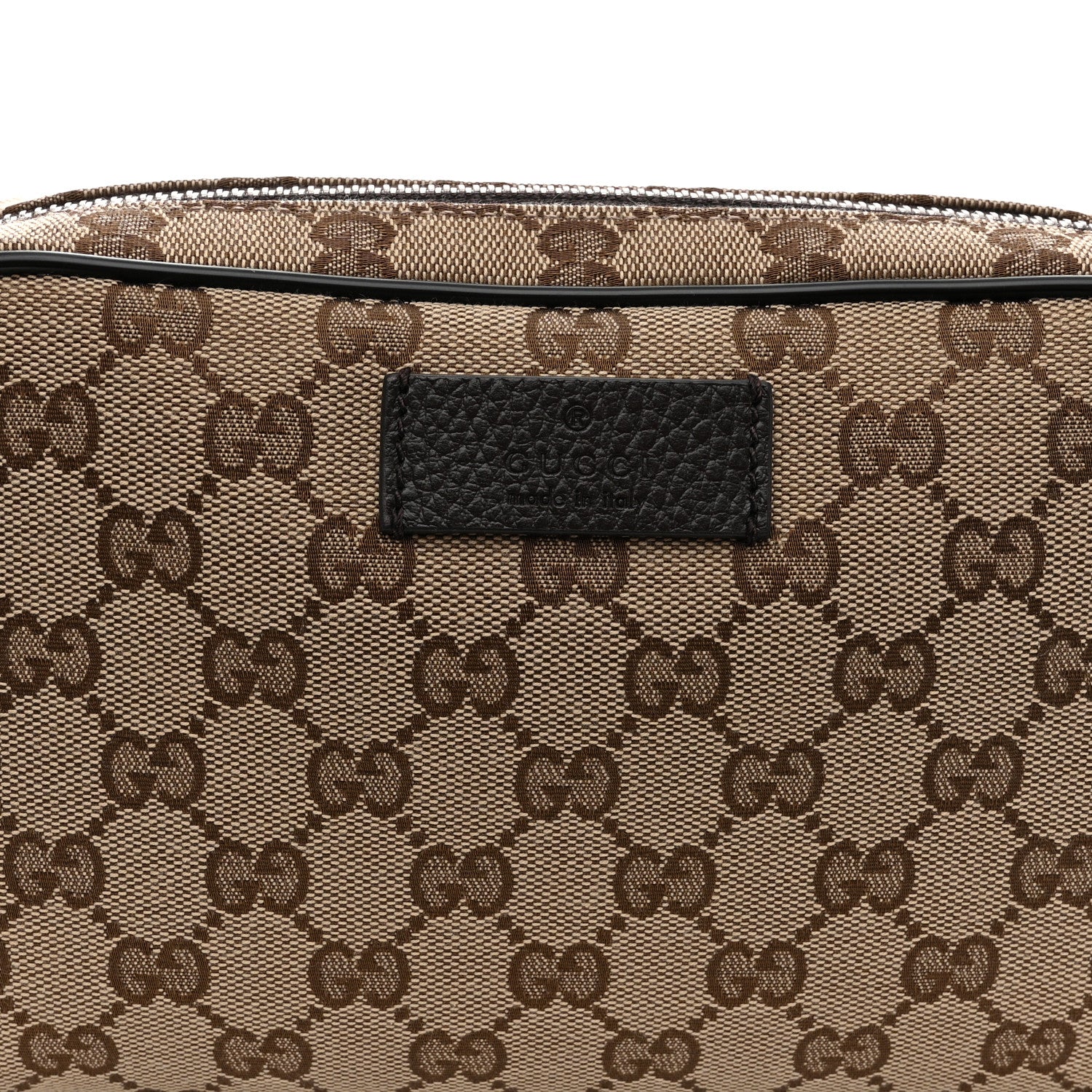 Gucci Monogram Dollar Calfskin Belt Bag Beige Ebony Testa di Moro Marrone Scuro 8 of 11