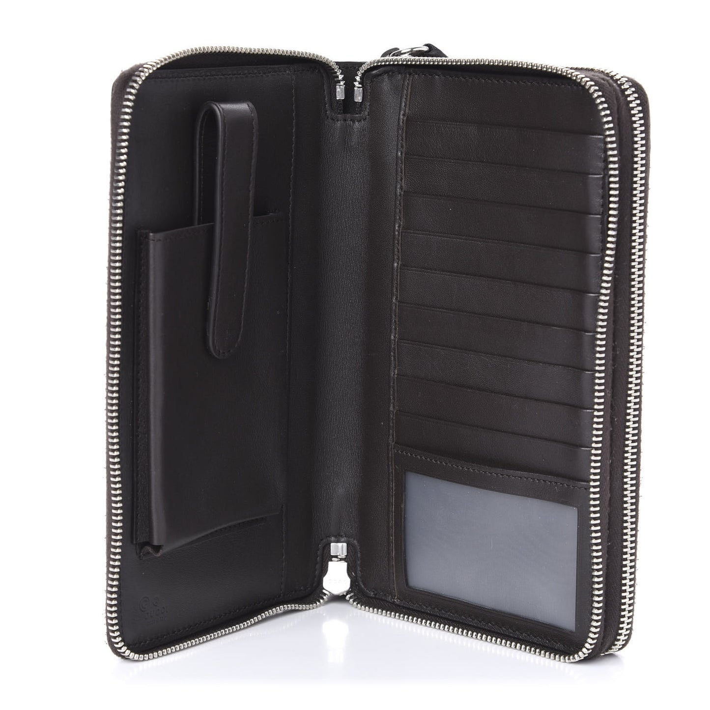 Soft Microguccissima Zip Around Top Handle Travel Wallet Loess