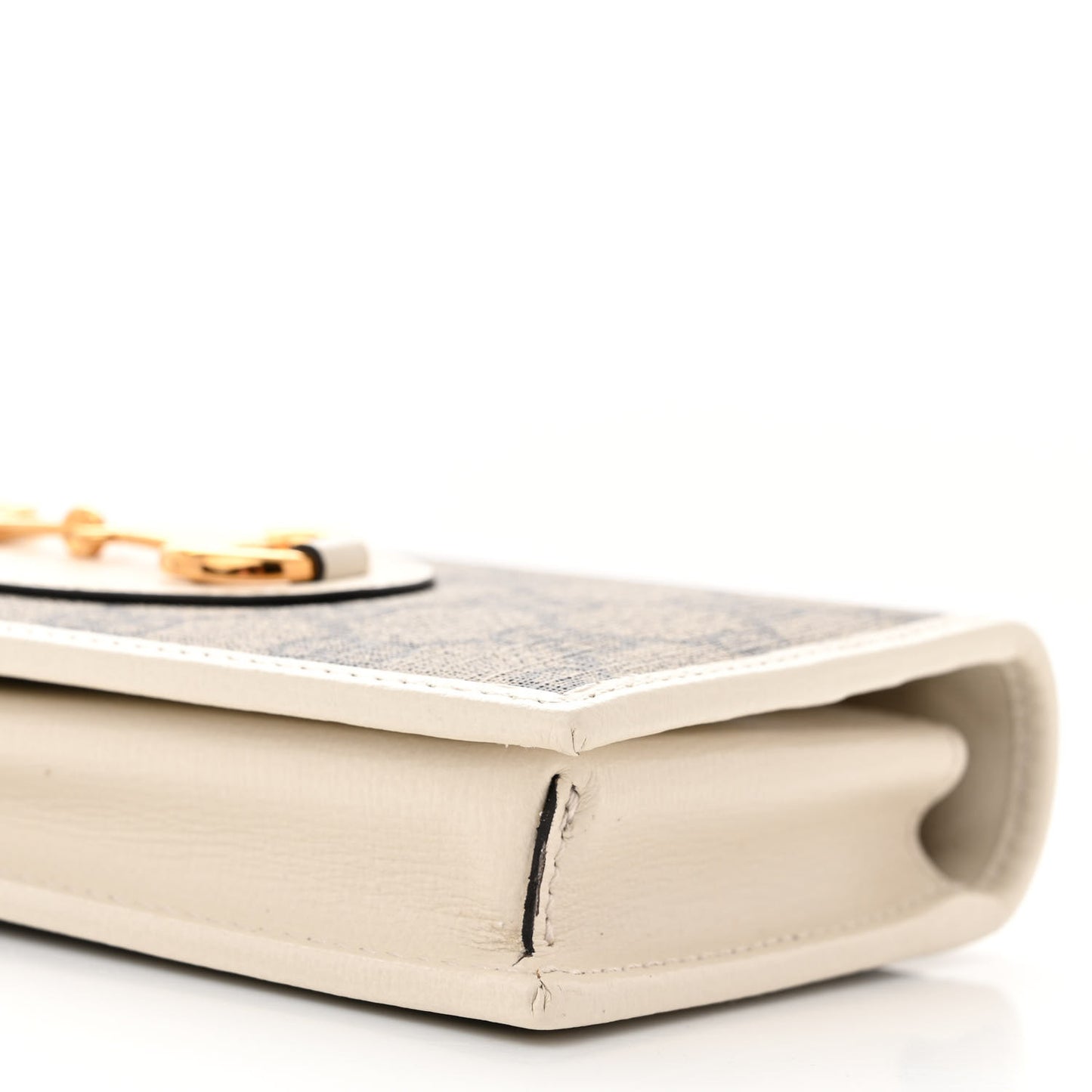 GG Supreme Monogram Azalea Calfskin Horsebit 1955 Wallet On Chain Beige Ebony Mystic White