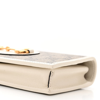 Gucci GG Supreme Monogram Azalea Calfskin Horsebit 1955 Wallet On Chain Beige Ebony Mystic White 10 of 11