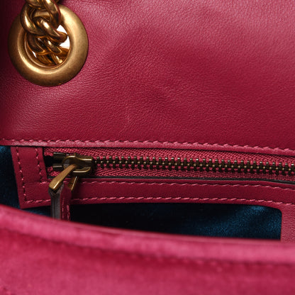 Gucci Velvet Matelasse Small GG Marmont Shoulder Bag Light Raspberry Rose 11 of 12