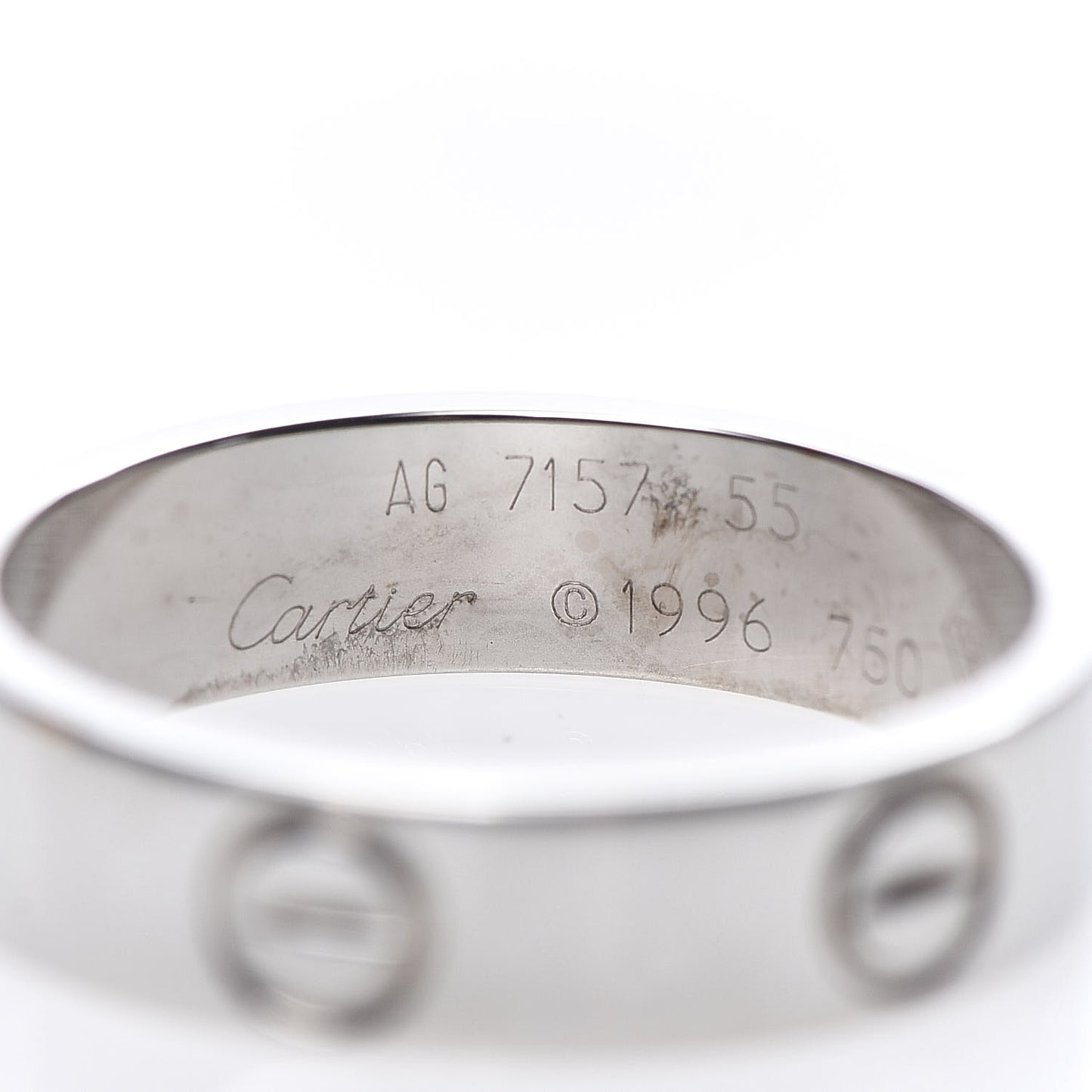 18K White Gold 5.5mm LOVE Ring 55 7.25