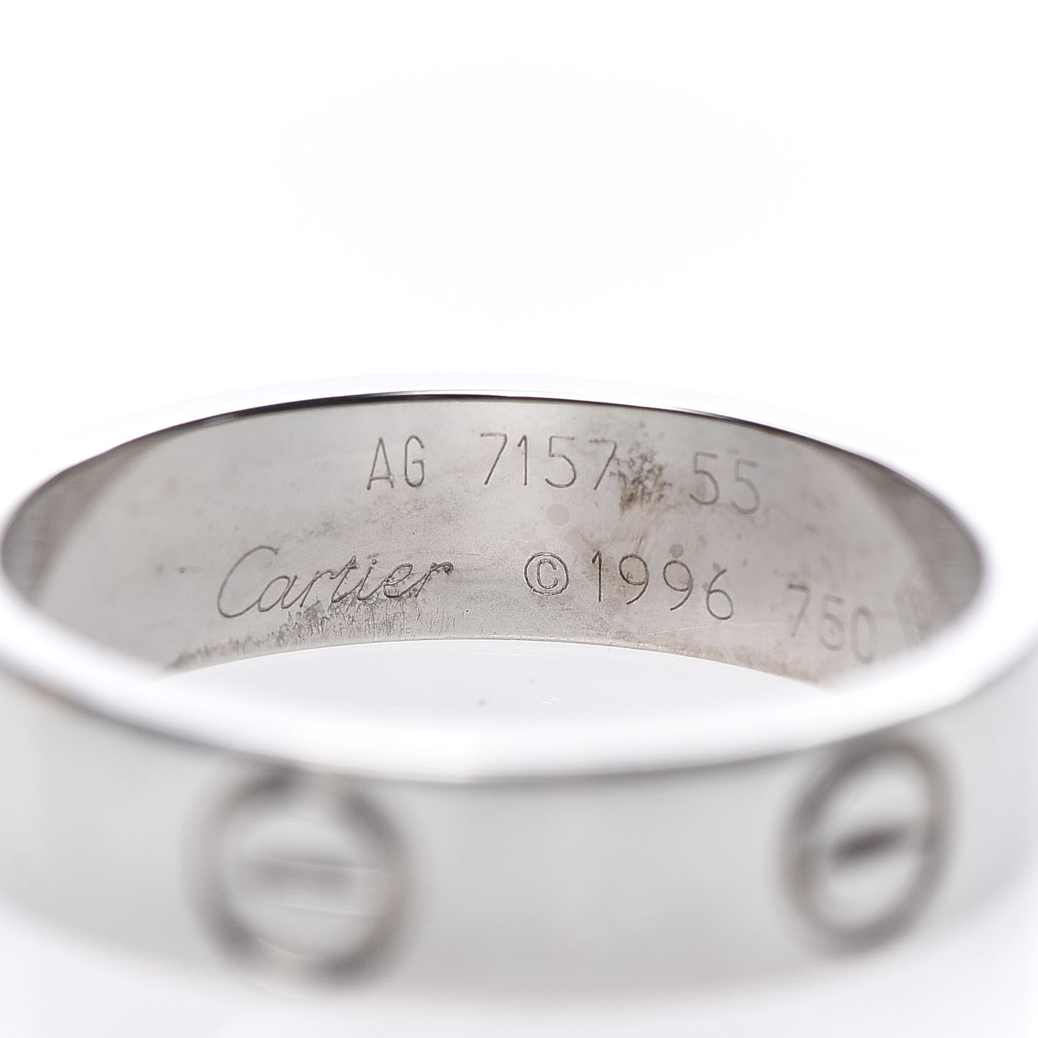 Cartier 18K White Gold 5.5mm LOVE Ring 55 7.25 4 of 6