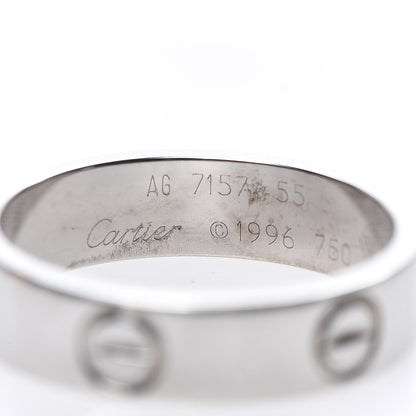 Cartier 18K White Gold 5.5mm LOVE Ring 55 7.25 4 of 6