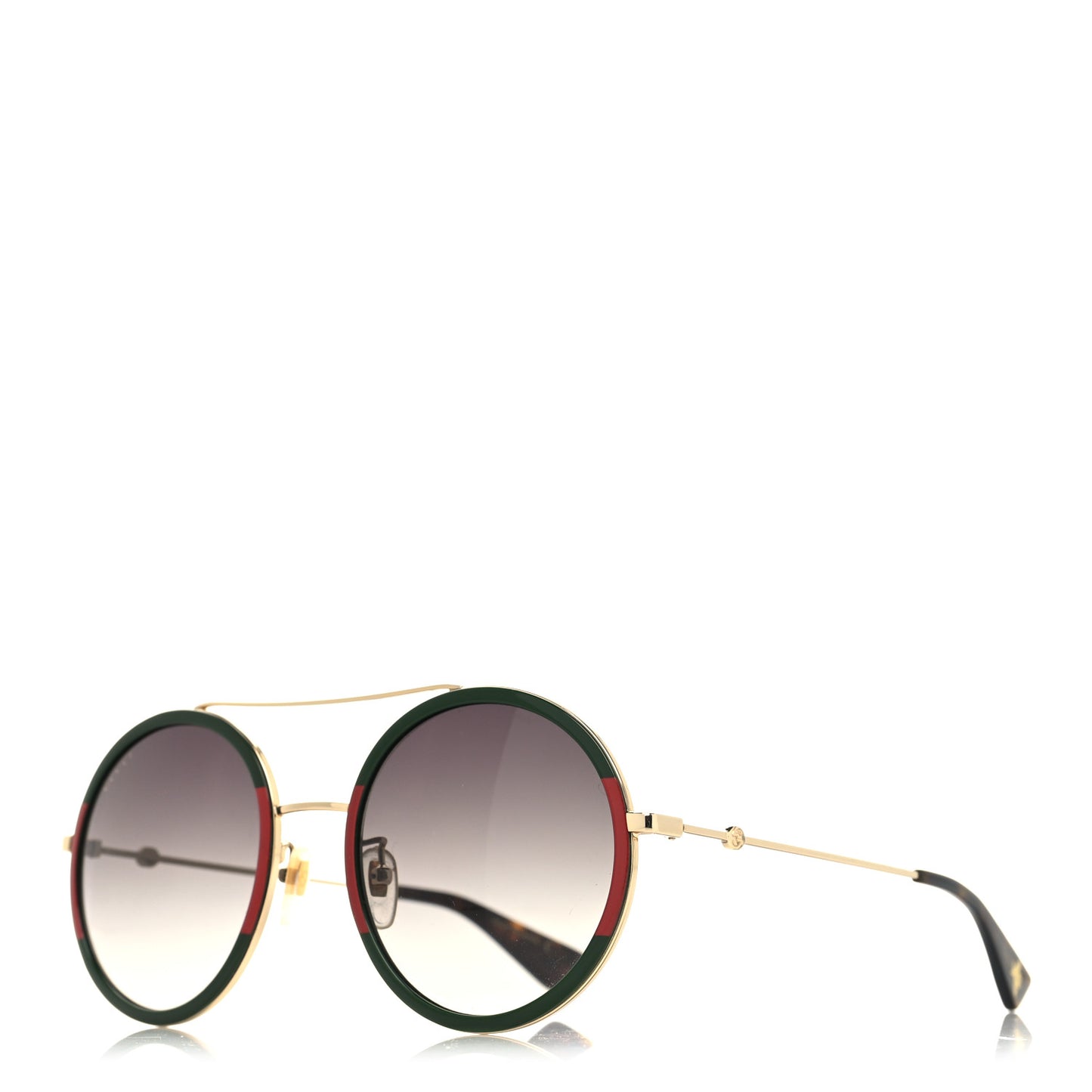 Metal Round Frame Sunglasses GG0061S Green Red