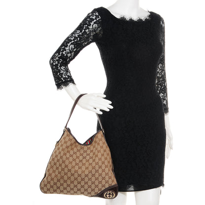 Gucci Monogram GG New Britt Hobo Brown 2 of 7